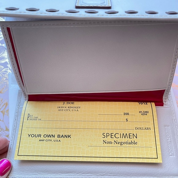 DOONEY & BOURKE Ecru Florentine Checkbook Organizer - Picture 5 of 6